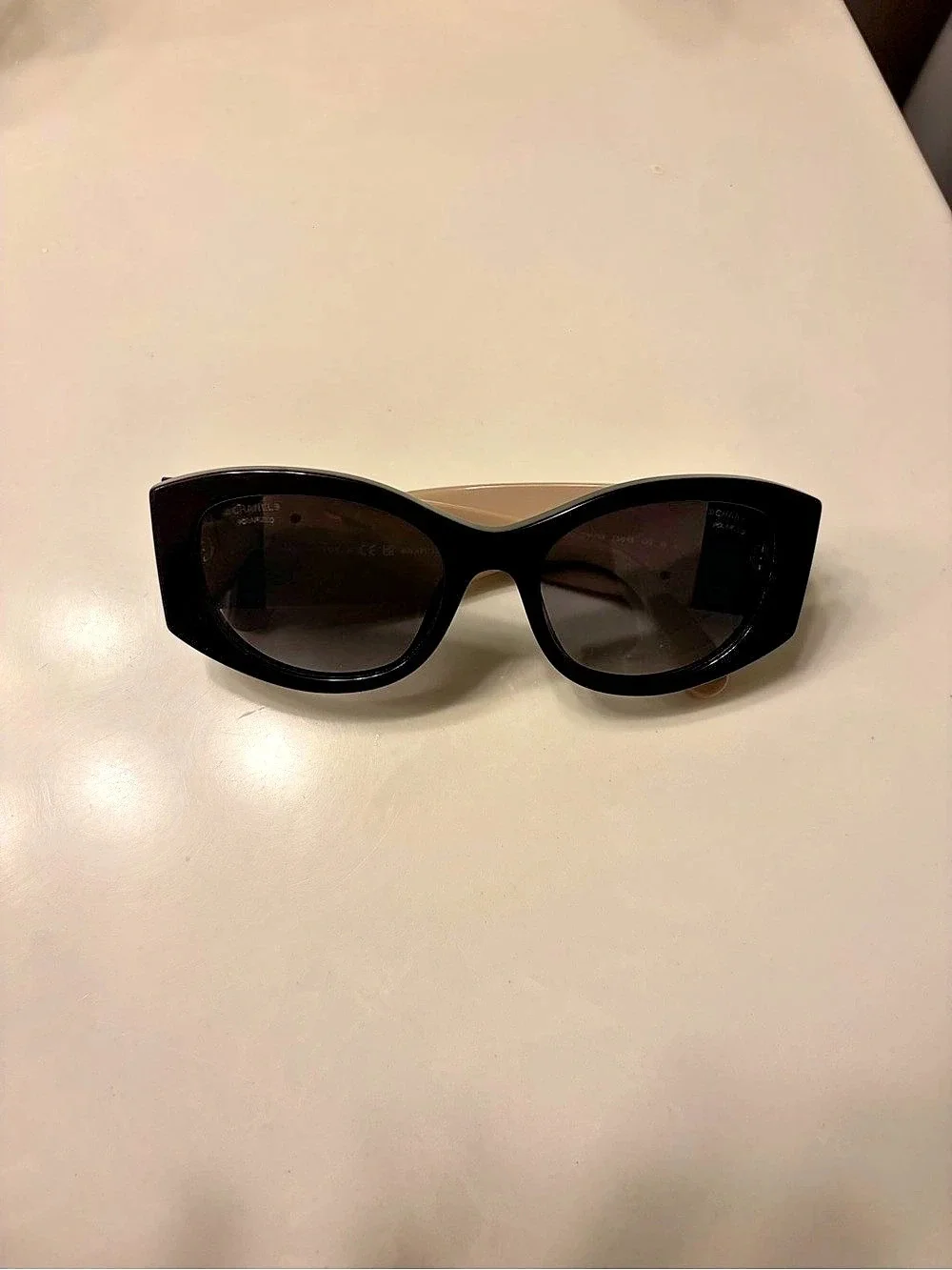 Chanel Oval Sunglasses 5524-A Black & Brown Like New